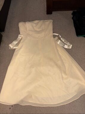 Jessica McClintock Strapless Cream Party Dress